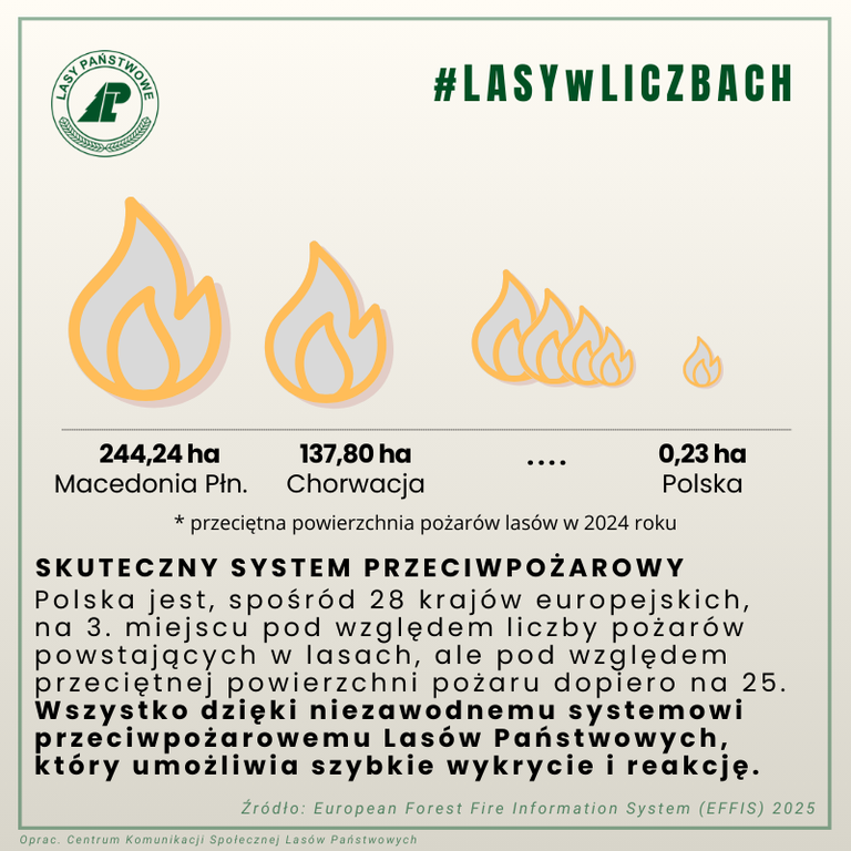 Grafika przedstawiająca powierzchnię pożarów